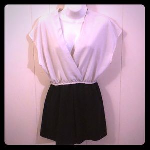 I.ner black and white dressy romper small
